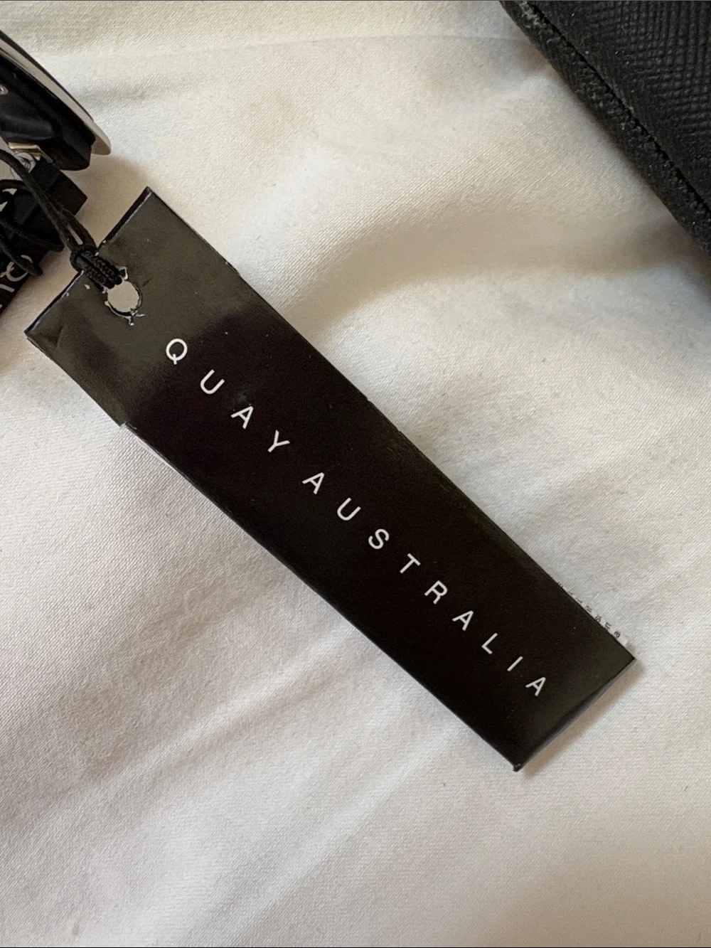 Quay Australia Black Cat-Eye Sunglasses with Silver Trim